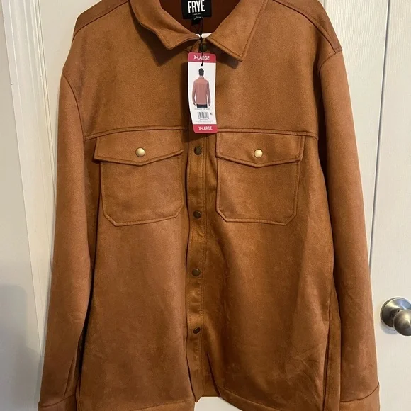 NWT FRYE Faux Suede Shirt Jacket Size XLarge - Picture 2 of 7